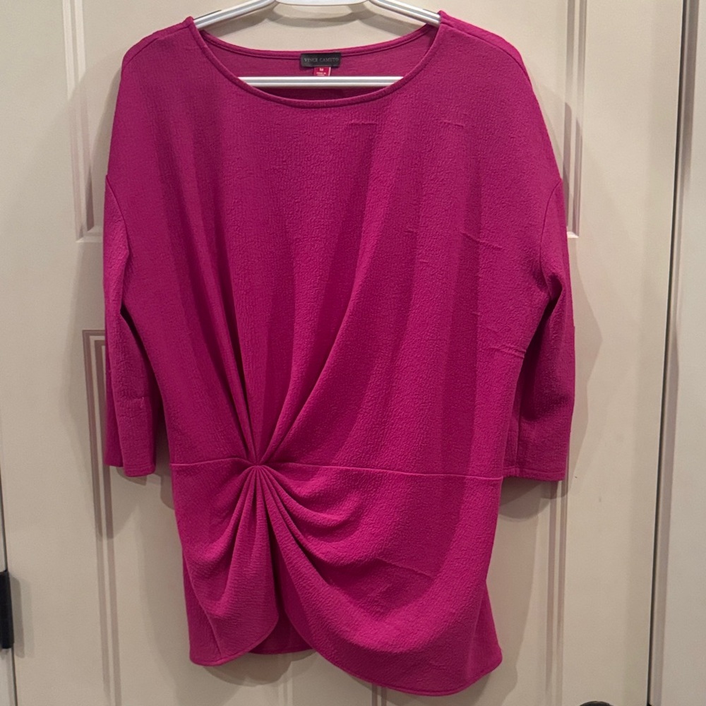 Vince Camuto Fuchsia Twist Front Blouse